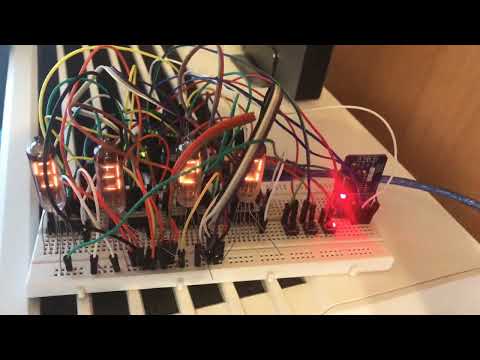 Numitron test program using 4 shift registers