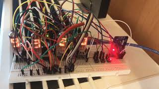 Numitron test program using 4 shift registers