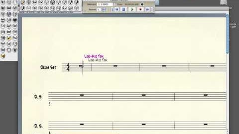 How to configure drum set layers in Finale 2012 Berklee 3- part drum notation