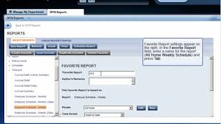 Kronos: Manage Favorites Reports
