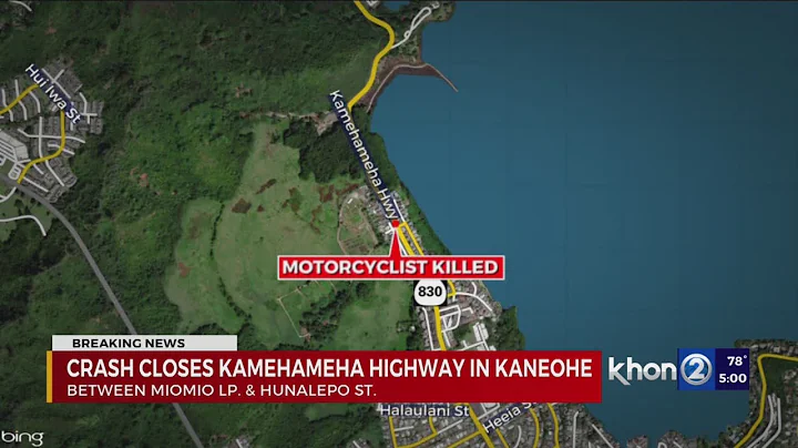 Motorcyclist dead after crash in Kahaluu, road closed in both directions