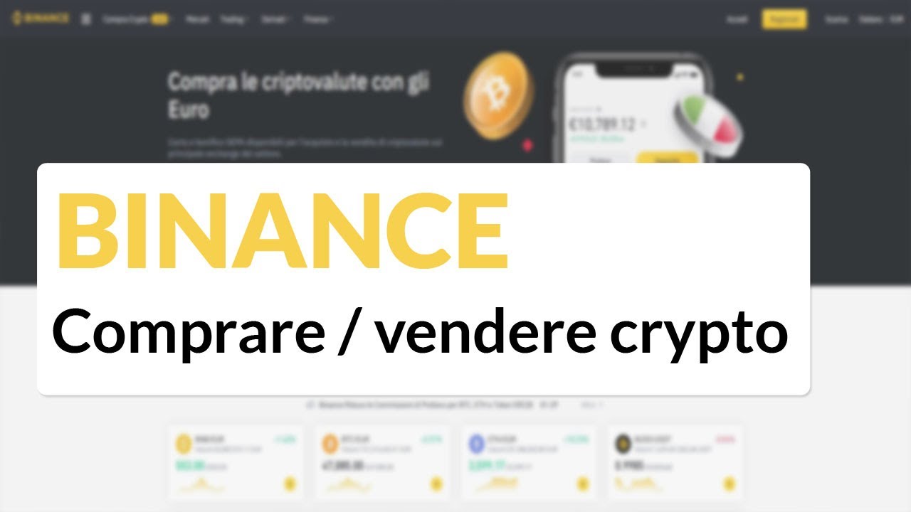 vendere bitcoin su binance