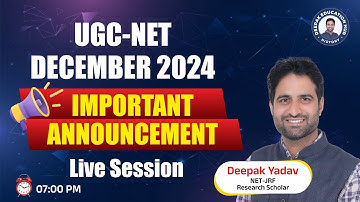 UGC NET DECEMBER 2024 | IMPORTANT ANNOUNCEMENT BY DEEPAK SIR | DEEPAK SIR HISTORY
