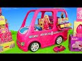 Barbie Dolls: Camper Ride On & Hello Dreamhouse Dollhouse Doll Kitchen | Surprise Toys Play for Kids