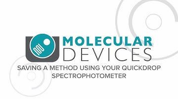 Saving a method using your QuickDrop Spectrophotometer
