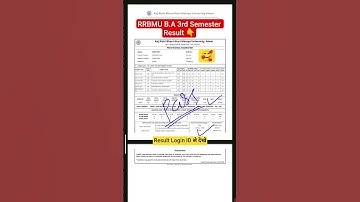 B.A 3rd Semester Result 2025 Declared | B.A 2nd Year 1st Semester Result 2025 | #ShortsVideo