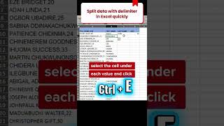 Excel Tips | Splitting data in excel sheet with delimiter #excel #exceltips #exceltricks #tutorial