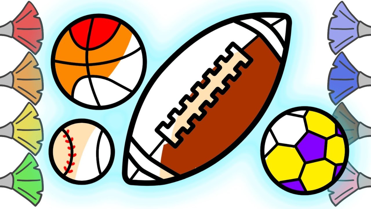 Learn How to Draw and Coloring Sports Balls Video for Kids, Toddlers ...