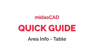 midasCAD - Quick Guide - Area Info-Table