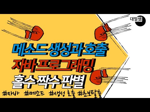 java 자바 메소드 생성과 호출 - 홀짝 판별