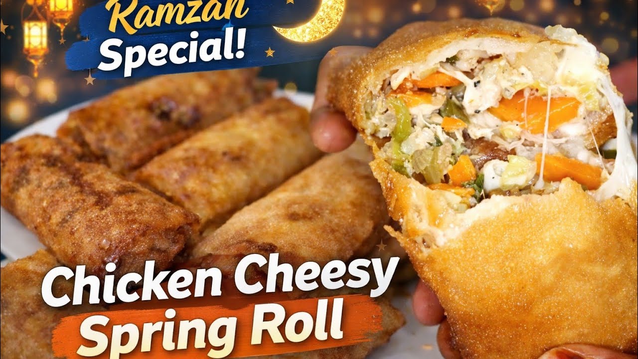 Ramzan Special Chicken Cheesy Spring Roll | Crispy & Super Tasty Recipe #foodvlog #2026