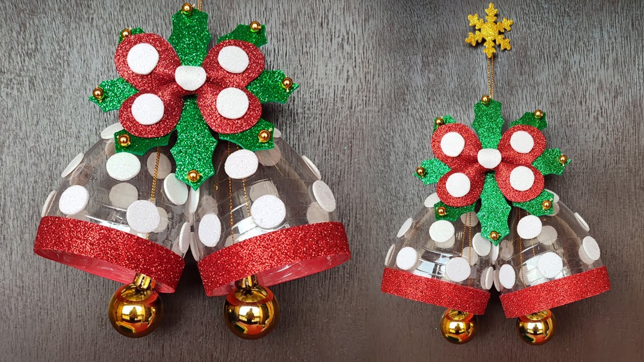 CAMPANAS NAVIDEÑAS de BOTELLAS PLÁSTICAS - MANUALIDADES NAVIDEÑAS CON BOTELLAS DE PLÁSTICO