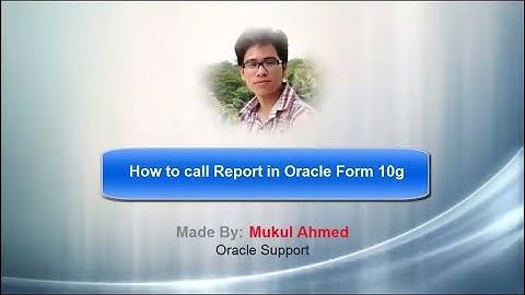 Calling Report in Oracle Form 10g With Parameter.
