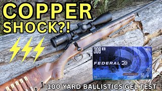 TOO DEEP?! 308 Winchester Federal Powershok Copper Ballistics Gel Ammo Test