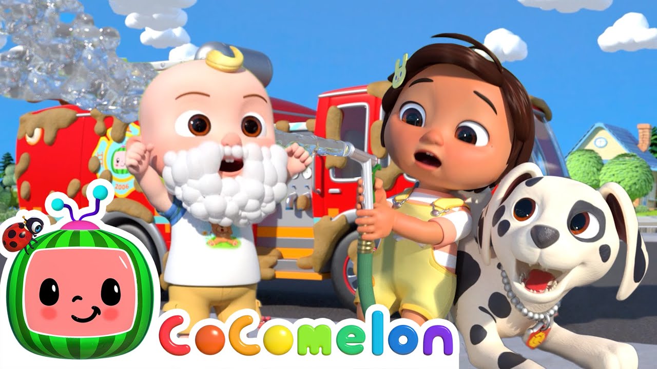 Fire Truck Wash + More CoComelon Nursery Rhymes & Kids Songs 