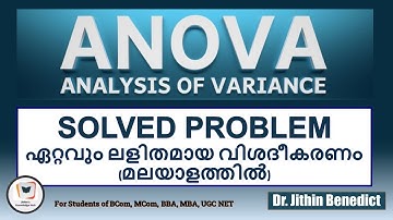 ANOVA - Solved Problem - Dr. Jithin Benedict