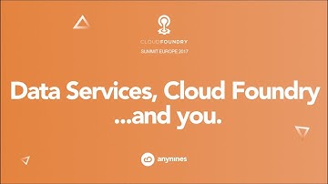 Cloud Foundry Summit EU 2017 - Data Services, Cloud Foundry...and you. A panel discussion.