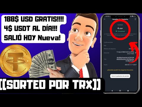 GANA DINERO POR INTERNET 188$ DOLARES GRATIS! 4$ USDT AL DÍA (SALIÓ HOY) SORTEO