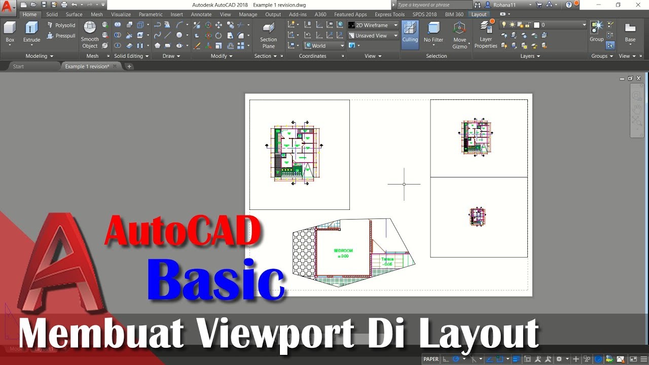 Cara Membuat Viewport Di Layout Autocad Youtube