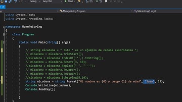 Visual C# manejo de string con Visual Studio Community .NET Framework