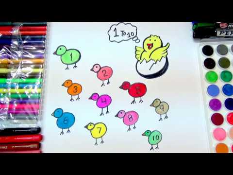 HOW TO DRAW AND COLOR NUMBERS FROM 1 TO 10 FOR KIDS-LEARN COUNTING ...