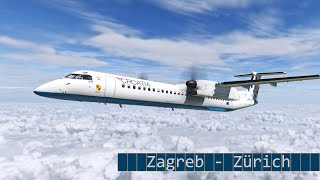 X Plane 11 Livestream | Zagreb (LDZA) - Zürich (LSZH) | Croatia D8Q400 | Vatsim