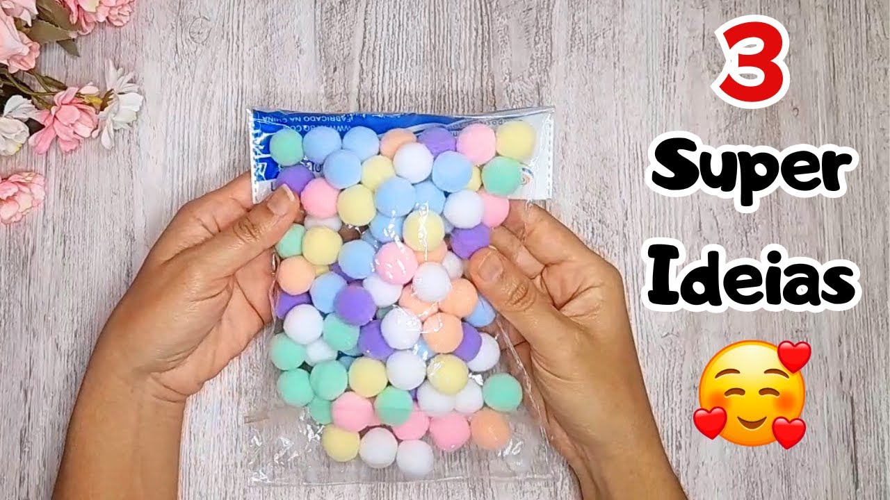 3 Ideias lindas para fazer com Pompom |  Para fazer e vender muito.