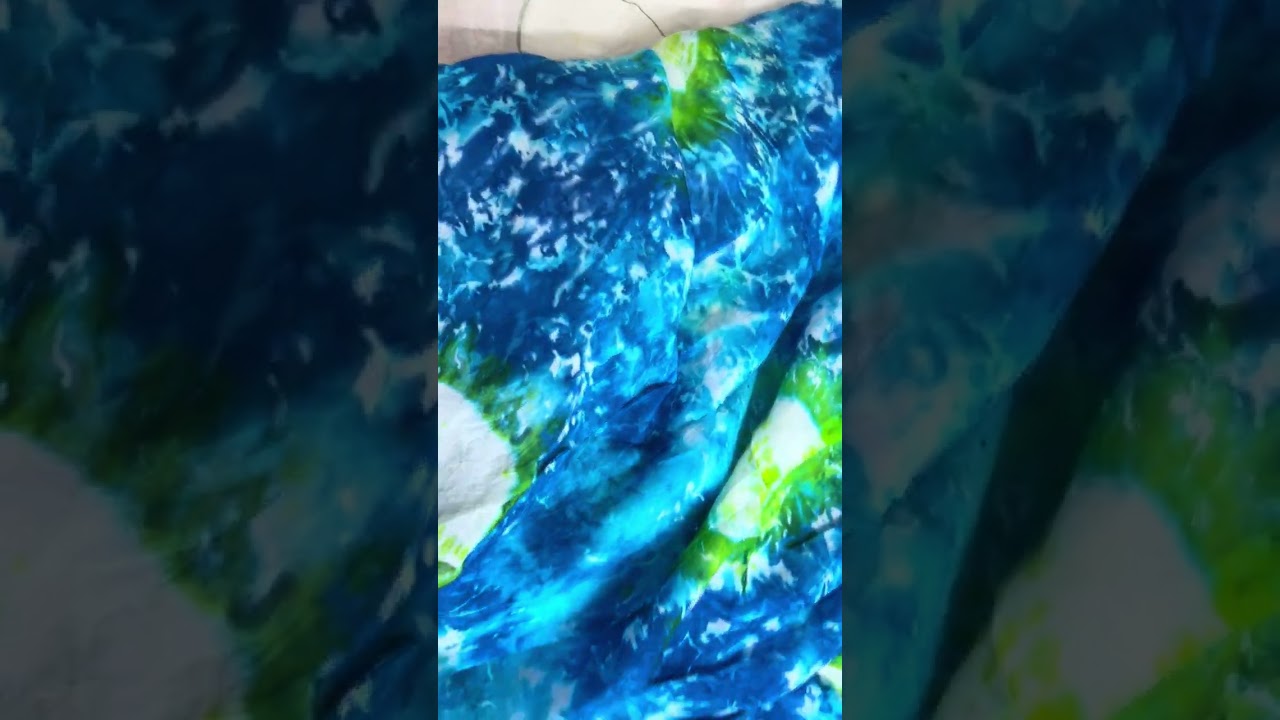 Elegant Glass Organza Tie & Dye Fabric Adorned with Exquisite Thread Work for a Luxe Look