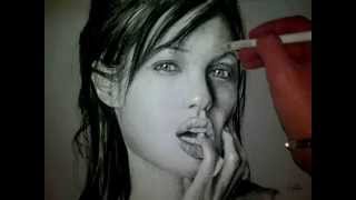 Angelina Jolie in Charcoal - Speed Drawing