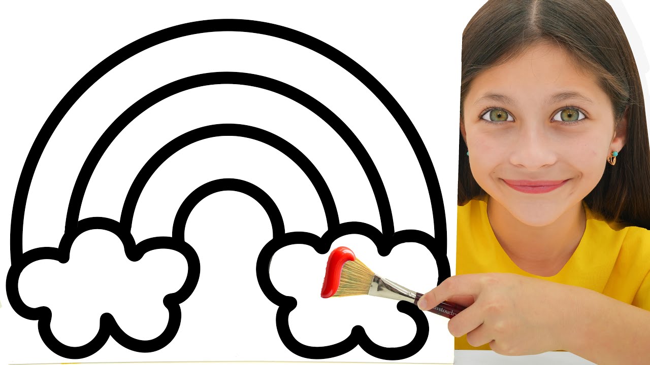 Angel Paints a Rainbow in the Sky! | Learning Video for Toddlers