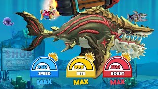 Ancient Megalodon Shark Unlocked | Max all - Hungry Shark World full Gameplay HD | Hungry Shark Mod screenshot 2