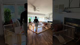 Large Conkka wooden playpen for babies and toddlers #toddlermontessori#momhacks