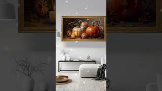 Golden Autumn Pumpkins 🎃 Elegant Floral Still Life with Candlelight #4kscreensaver
