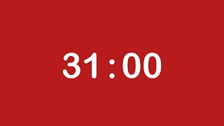 31 MINUTE TIMER • 31 MINUTE COUNTDOWN TIMER + Alarm, Full HD, 1080, Red