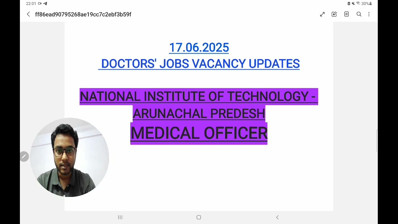 DOCTORS JOBS | MEDICAL OFFICER | MBBS | PERMANENT | NIT | AP