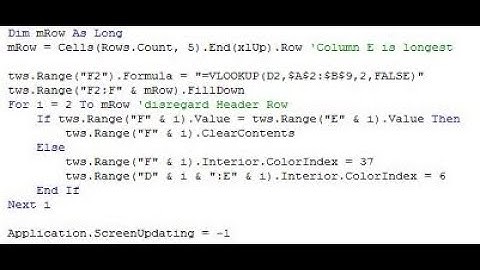 Use Excel VBA for VLookup, Range.FillDown and Comparing Ranges #Shorts
