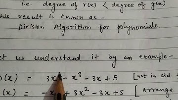 Division Algorithm for Polynomials