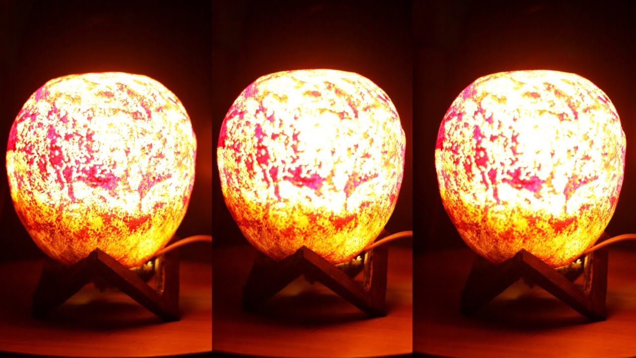 HOW TO MAKE DIY MOON LIGHT LAMP USING TISSUE PAPER AND CARDBOARD LAMP