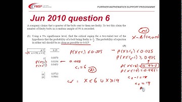 FMSP Revision: Edexcel S2 June 2010 qn6 - Binomial and Hypothesis testing