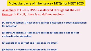 Molecular Basis of Inheritance- MCQs Part 2| NCERT Line Questions | NEET2025 #NEETDailyPractice