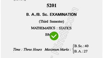 2018 Cdlu BSc 3rd Sem Mathematics Statics Question Paper