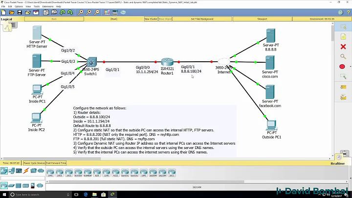 Cisco CCNA Packet Tracer Ultimate labs: NAT Lab 3: Dynamic & Static NAT. Can you complete the lab?