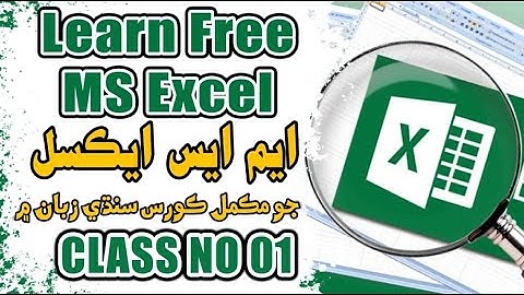 Lean MS Excel in Sindhi Language || Ms Excel Class 01 Intro & Home Tab
