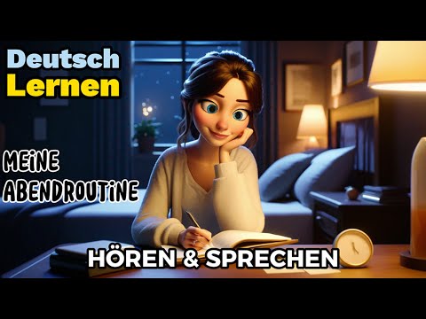 Deutsch Lernen| Meine Abendroutine| Sprechen \u0026 Hören| Deutschkurs| Geschichte \u0026 Wortschatz