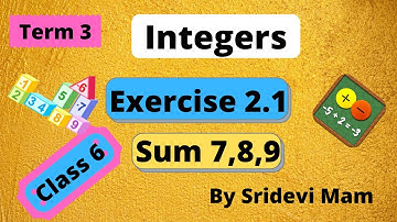 6th maths tamil Term 3 Chapter 2 (integers ) ex 2.1 sum 7,8,9 TN samacheer class 6 exercise 2.1