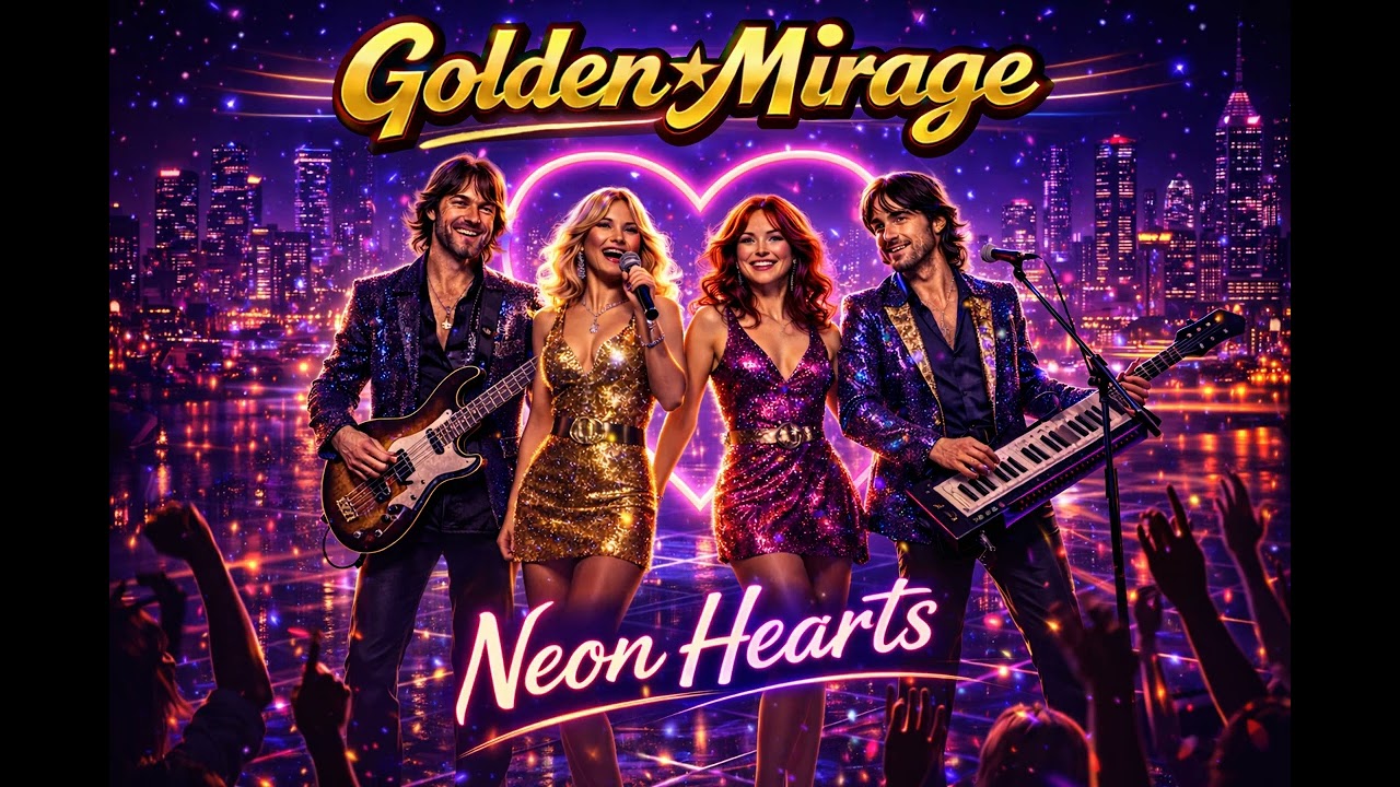 Golden Mirage – Neon Hearts | 70s Disco Pop Dance Track