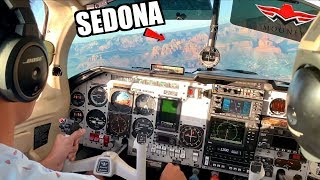 Flying To Sedona AZ In The Mooney 305 ROCKET M20K at Sunset!