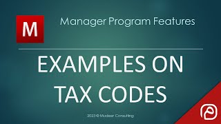 Manager.io Guides: 45 Examples on Tax Codes