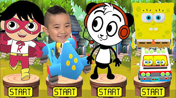 Tag with Ryan vs CKN Toys Boys Run vs SpongeBob Run - All New Costumes Unlocked Run Gameplay