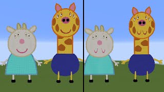 Front view of Peppa Pig characters V2\/V3 in Minecraft